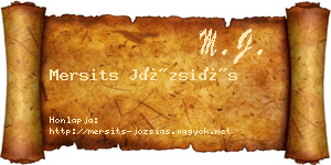 Mersits Józsiás névjegykártya